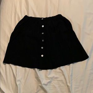 Black flowing high waisted skirt with buttons